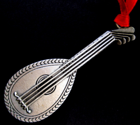 Pewter Lute Ornament